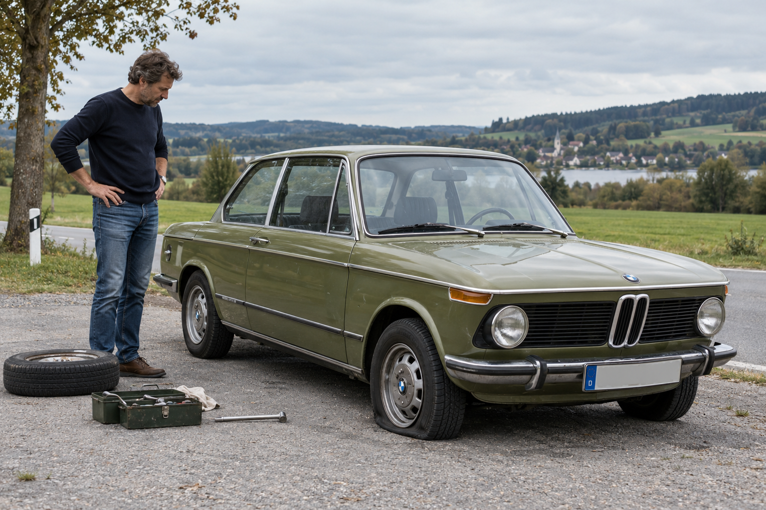 BMW 2002 Mit Plattem Vorderreifen 3 1